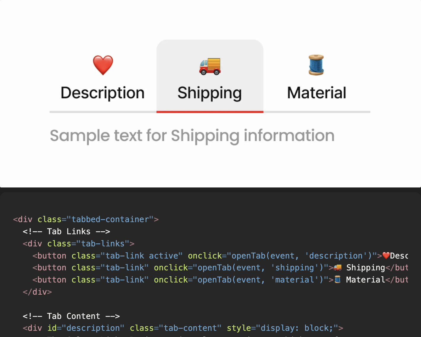 Product Sections preview